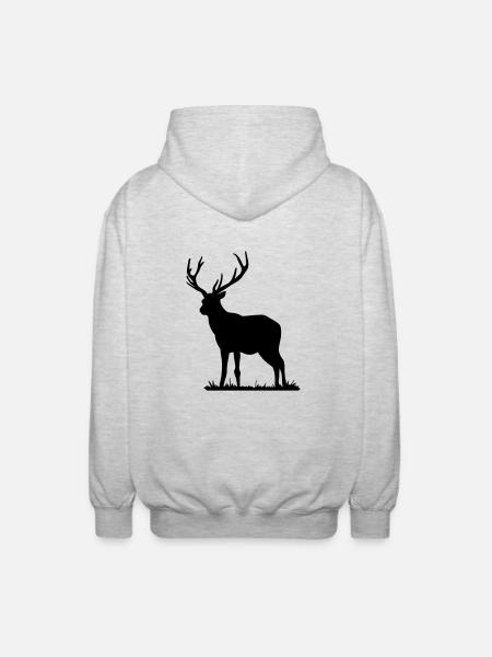 deer - Unisex Hooded Jacket - light heather grey