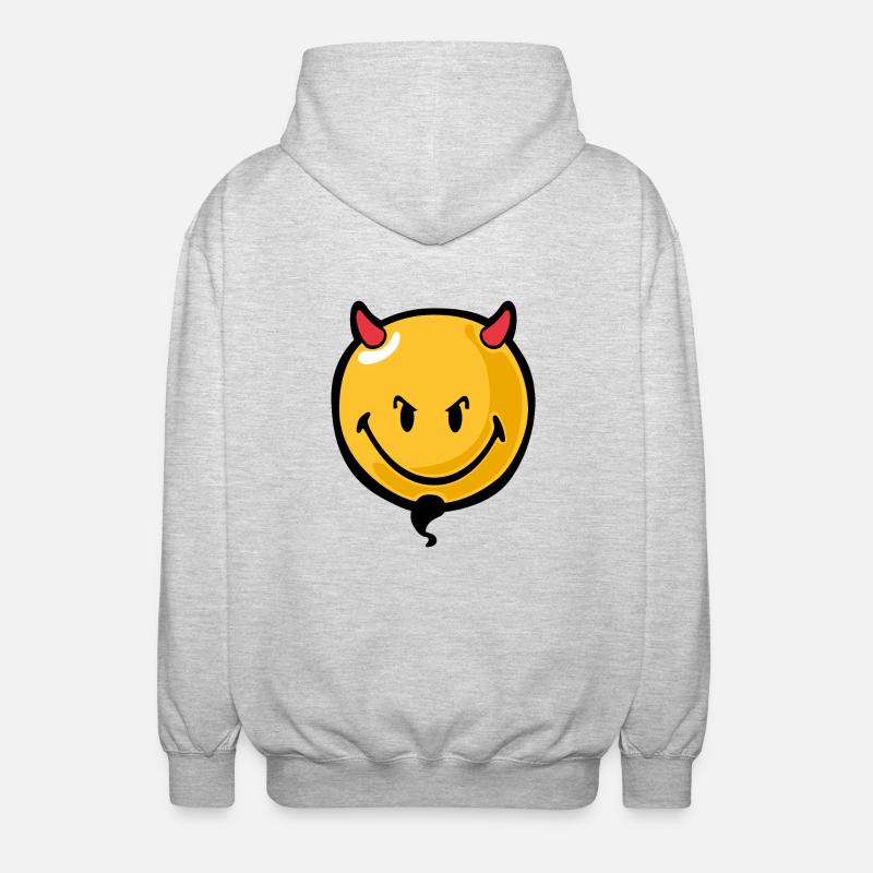 Smiley devil - Unisex Hooded Jacket - light heather grey