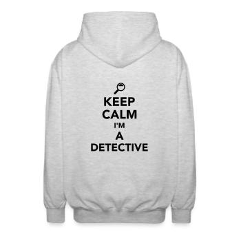Detective - Unisex Hooded Jacket - light heather grey - Back - AI Model Male 185 light (185cm)