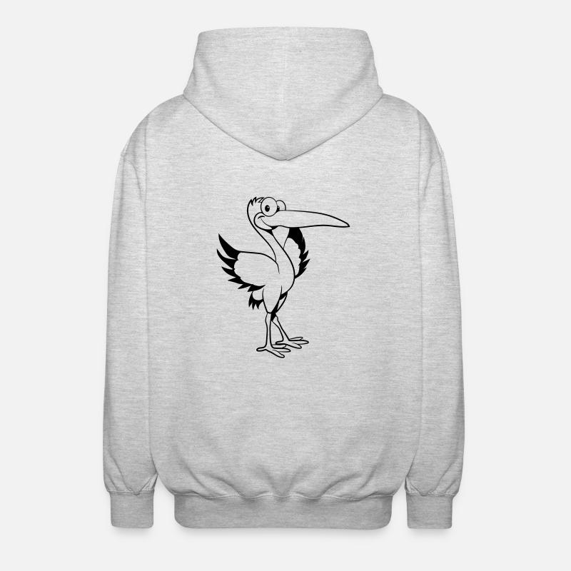 storch witzig comic - Unisex Kapuzenjacke - Hellgrau meliert