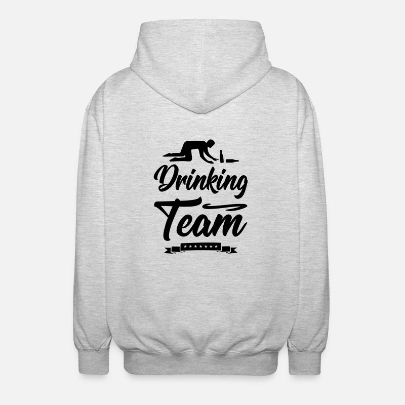 drinking team design - Unisex Kapuzenjacke - Hellgrau meliert