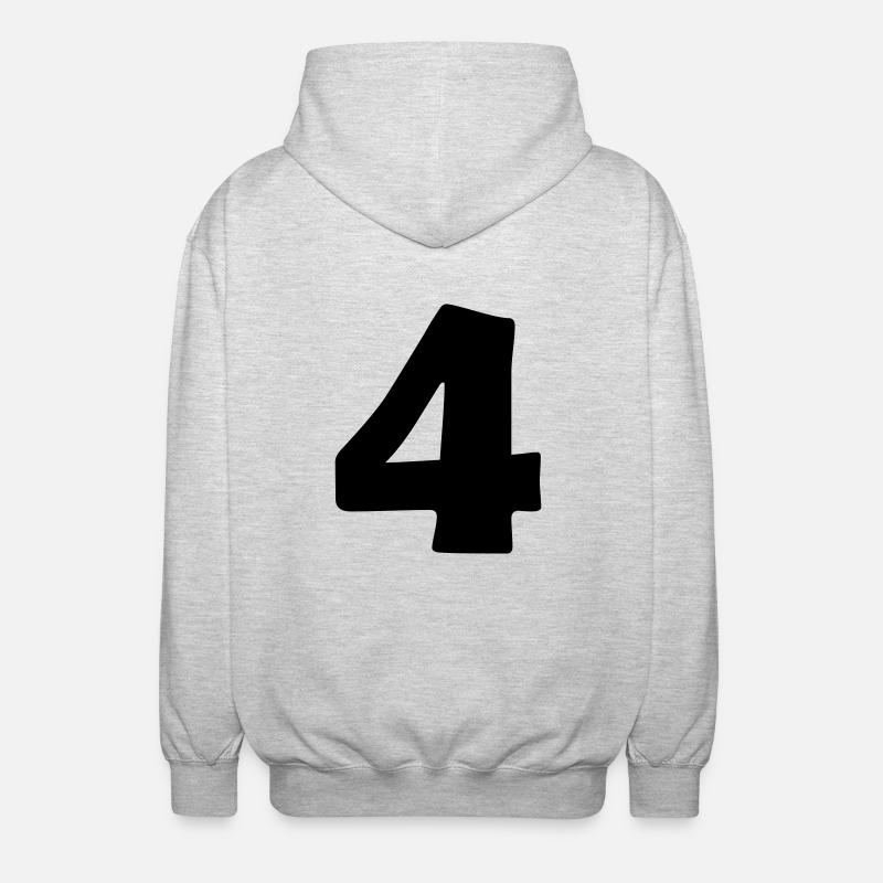 4 - Unisex Kapuzenjacke - Hellgrau meliert