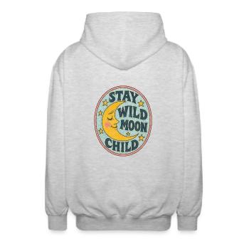 Séjour Wild Moon Child - Veste à capuche unisexe - gris clair chiné - Dos - AI Model Male 185 light (185cm)