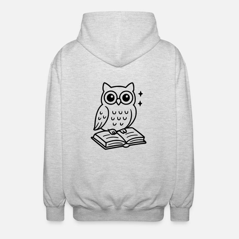 Eulen-Buch - Unisex Kapuzenjacke - Hellgrau meliert