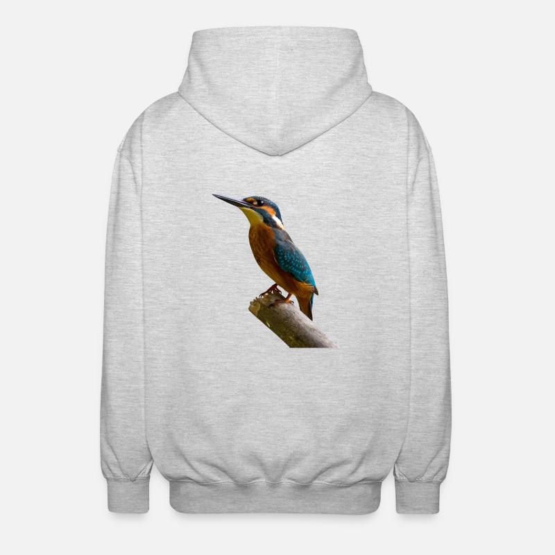 martin-pêcheur oiseau pic pic martin-pêcheur - Veste à capuche unisexe - gris clair chiné