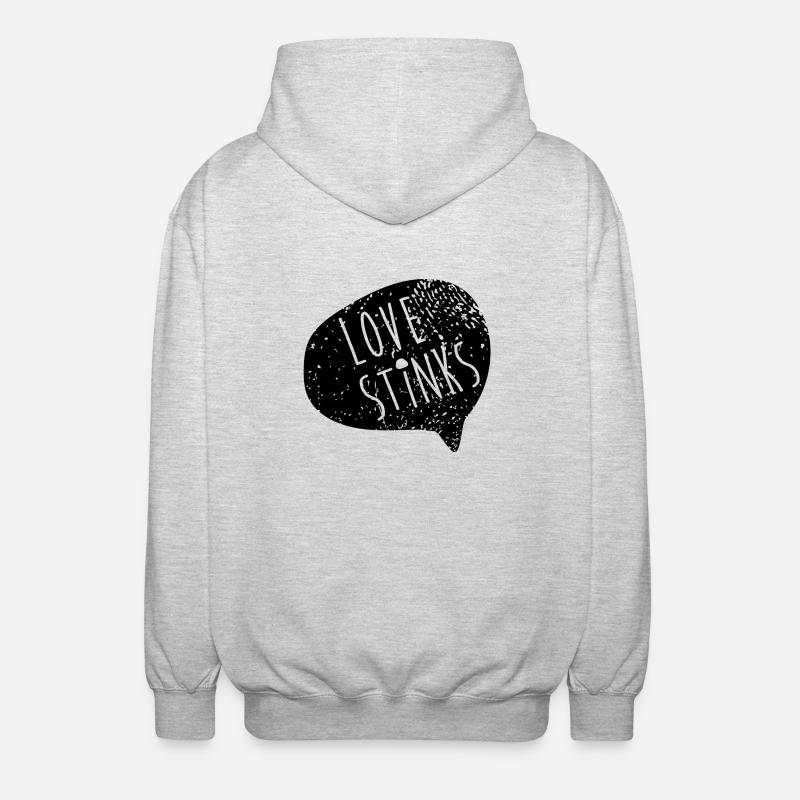 Love Stinks - Unisex Kapuzenjacke - Hellgrau meliert