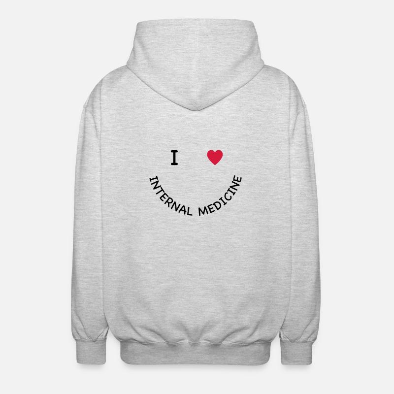J'adore la médecine interne - Veste à capuche unisexe - gris clair chiné