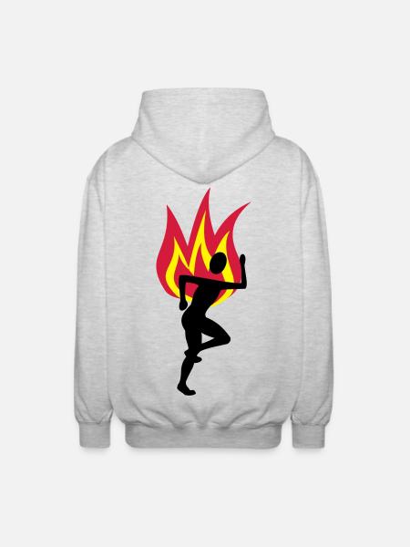 Jogger fire flame - Unisex Hooded Jacket - light heather grey