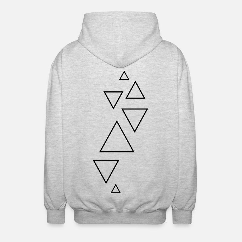 triangles formes hipster - Veste à capuche unisexe - gris clair chiné