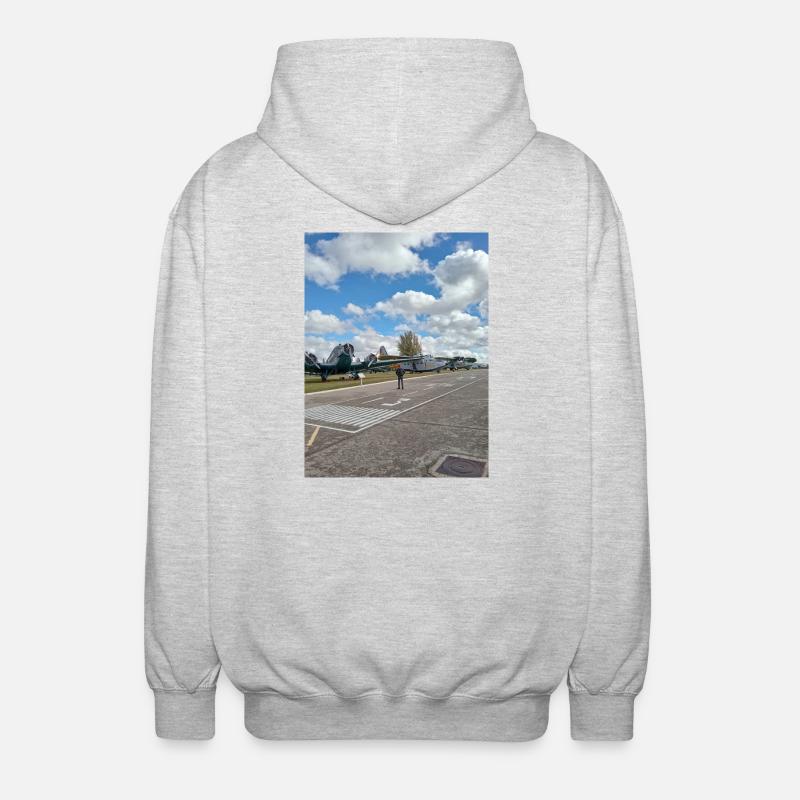 Classic Aviation on Display - Unisex Hooded Jacket - light heather grey