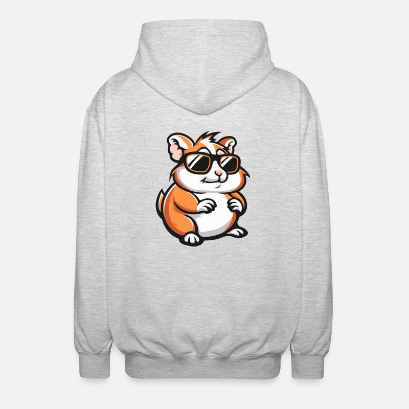 Hamster Bande Dessinée Cool - Veste à capuche unisexe - gris clair chiné