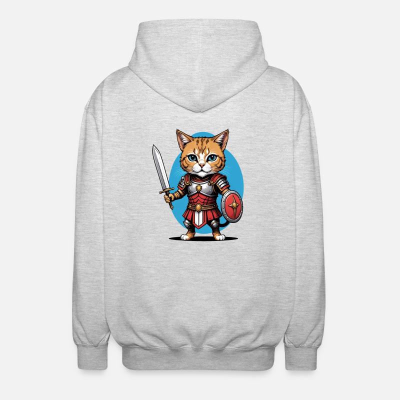 Chat Guerrier Romain Chat Cadeau - Veste à capuche unisexe - gris clair chiné