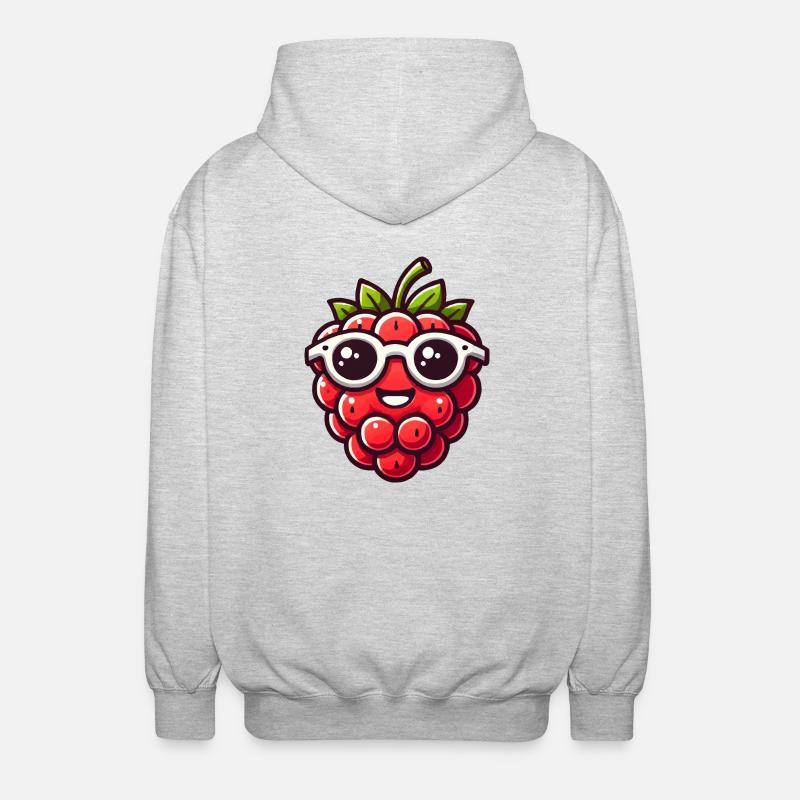 Raspberry Comic - Unisex Hooded Jacket - light heather grey