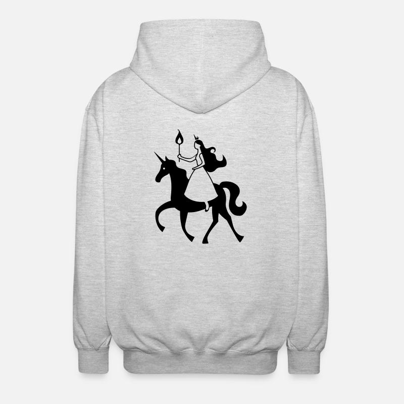 Princess Unicorn - Unisex Hooded Jacket - light heather grey