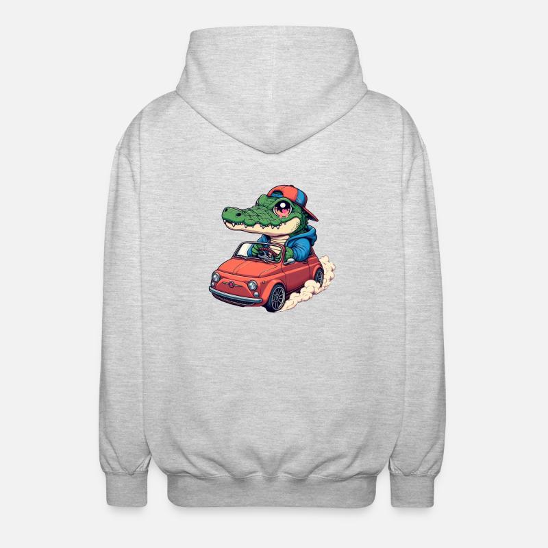 Crocodile voiture - Veste à capuche unisexe - gris clair chiné