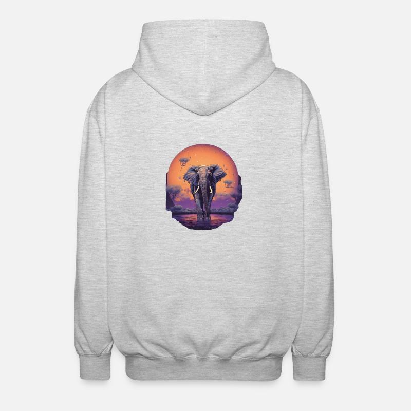 Elefant - Unisex Kapuzenjacke - Hellgrau meliert