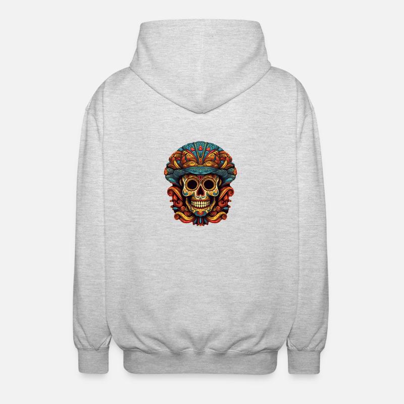 Crâne de Cinco de Mayo - Veste à capuche unisexe - gris clair chiné