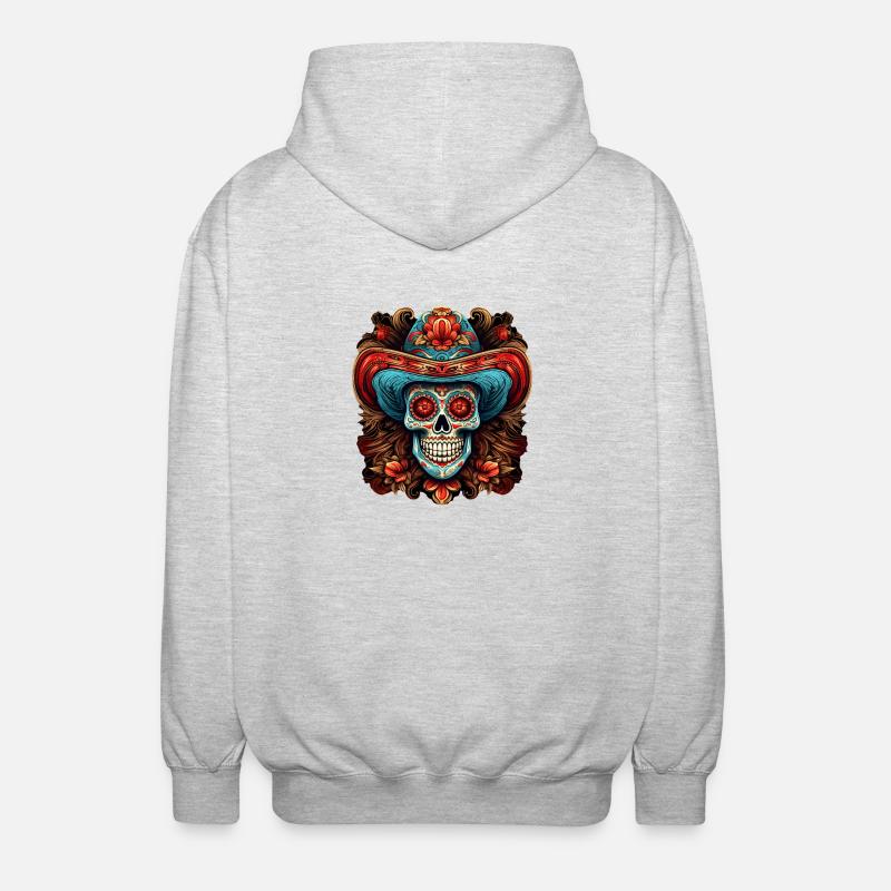 Cinco de Mayo Skull - Unisex Kapuzenjacke - Hellgrau meliert