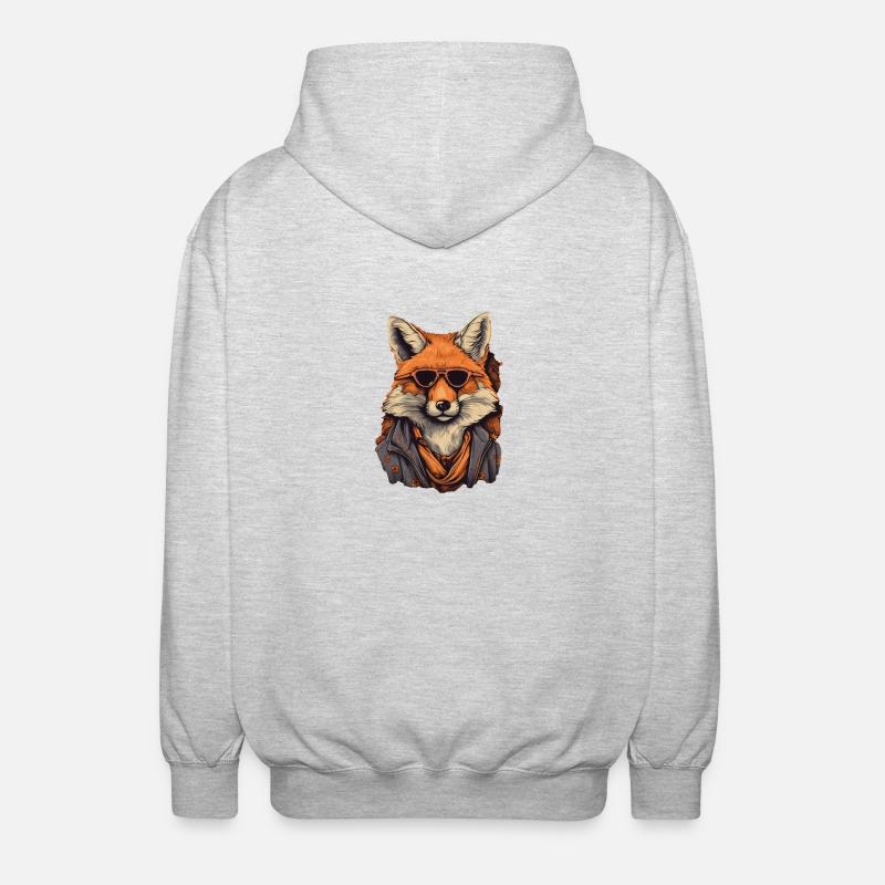 Renard - Veste à capuche unisexe - gris clair chiné