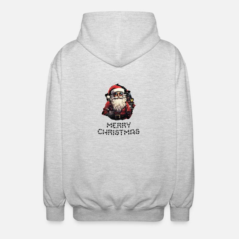 Père Noël - Marry Christmas - Veste à capuche unisexe - gris clair chiné