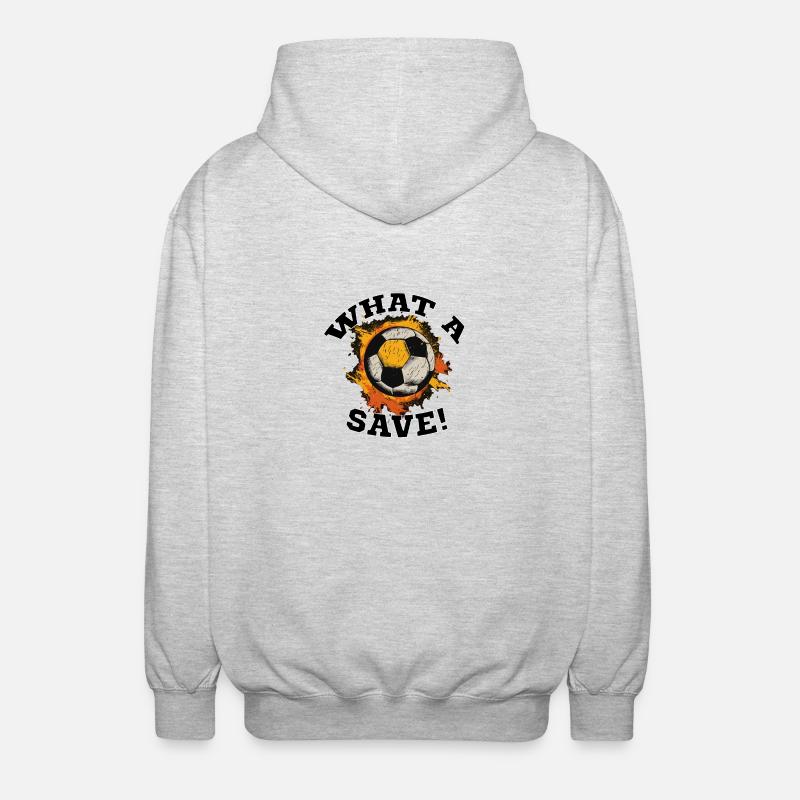 Fußball ball - What a Save! - Unisex Kapuzenjacke - Hellgrau meliert