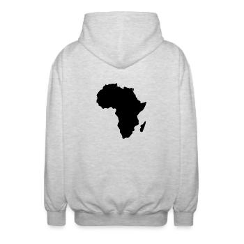 Kontinent Afrika Silhouette - Unisex Kapuzenjacke - Hellgrau meliert - Hinten - AI Model Male 185 light (185cm)