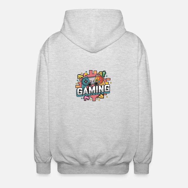 Gaming - Controller - Unisex Kapuzenjacke - Hellgrau meliert