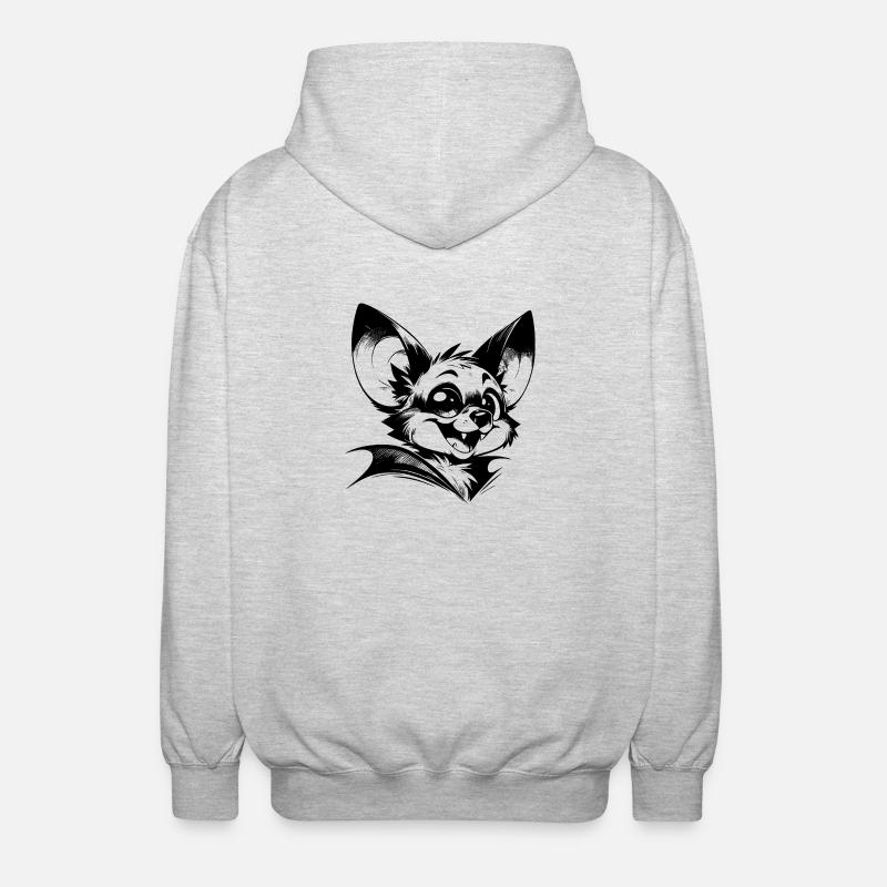 Chauve-souris rieuse bébé vampire dessin - Veste à capuche unisexe - gris clair chiné