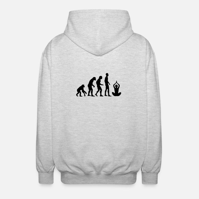 Human Evolution Yoga - Unisex Hooded Jacket - light heather grey