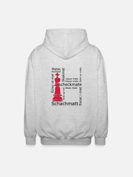 Schachmatt - Unisex Kapuzenjacke - Hellgrau meliert