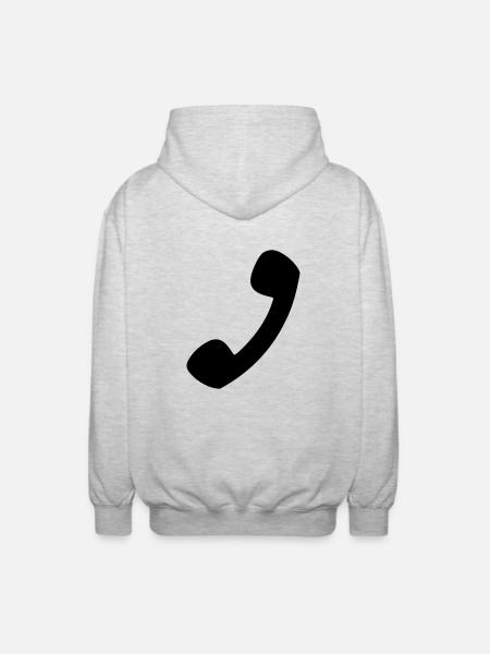 Telefon - Unisex Kapuzenjacke - Hellgrau meliert