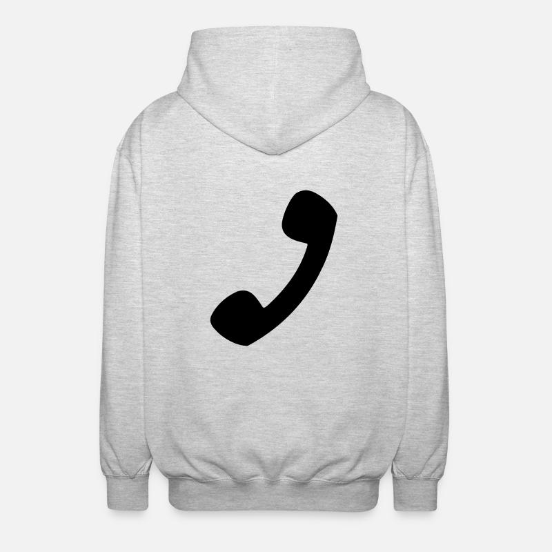 Telefon - Unisex Kapuzenjacke - Hellgrau meliert