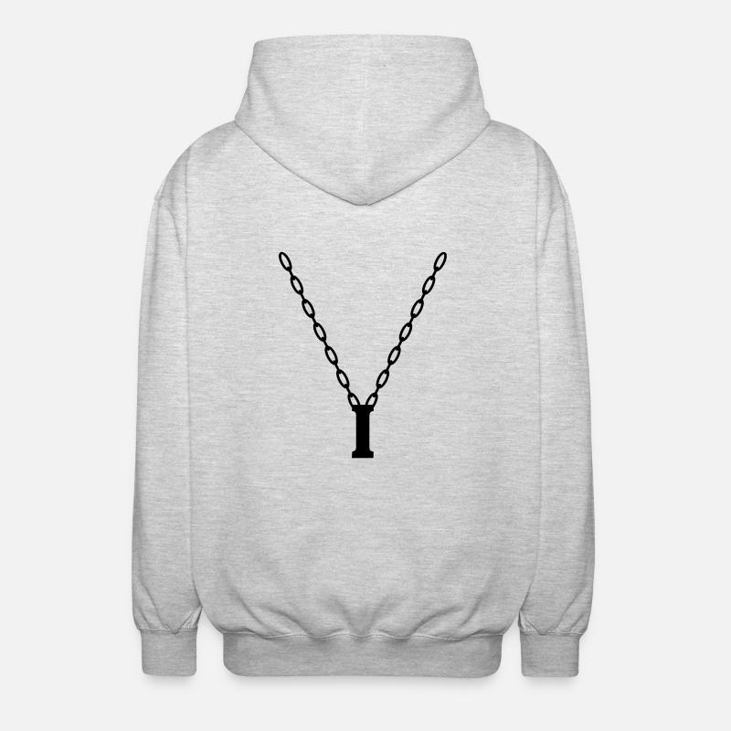 Buchstabenkette Initial I - Unisex Kapuzenjacke - Hellgrau meliert