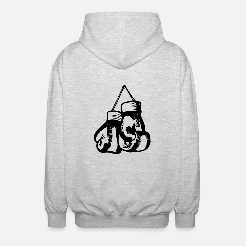 Gants de boxe / boxe - Veste à capuche unisexe - gris clair chiné