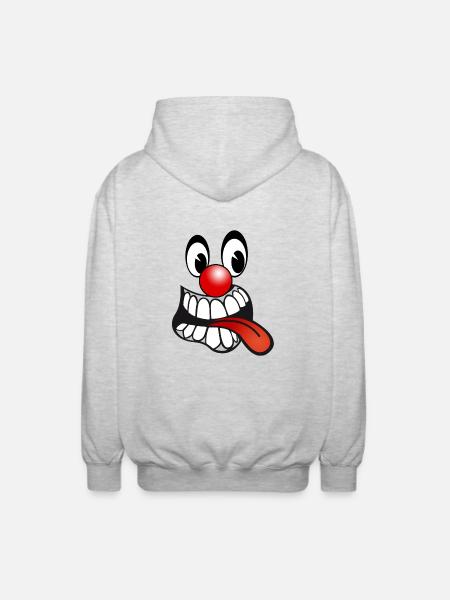 smiley design 1 - Unisex Kapuzenjacke - Hellgrau meliert