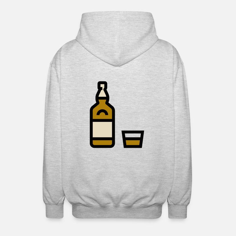 Whiskey bottle, whiskey bottle - Unisex Hooded Jacket - light heather grey