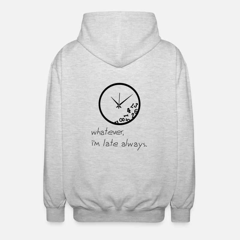 Late Clock - Unisex Kapuzenjacke - Hellgrau meliert