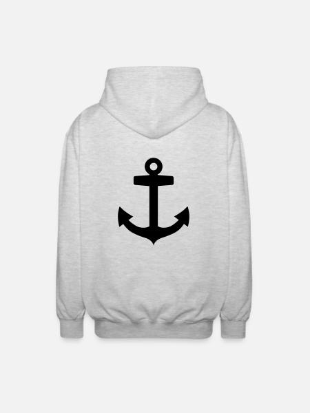 Anker - Unisex Kapuzenjacke - Hellgrau meliert