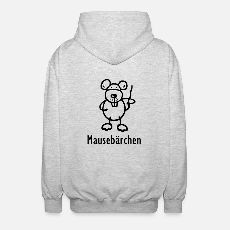 Maus - Mausebärchen - Unisex Kapuzenjacke - Hellgrau meliert