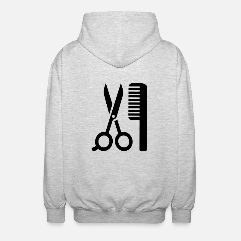 Friseur - Unisex Kapuzenjacke - Hellgrau meliert