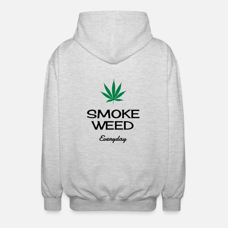 Cannabis / Haschich / Marijuana / Reggae / Rasta - Veste à capuche unisexe - gris clair chiné