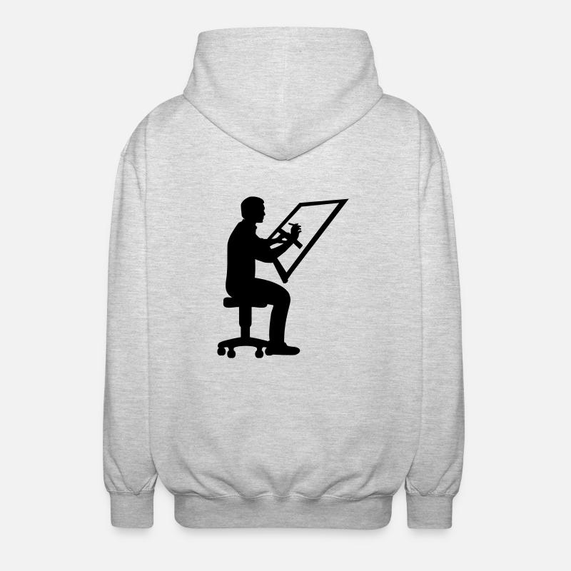 Dessinateur en bâtiment - Veste à capuche unisexe - gris clair chiné