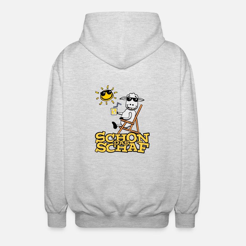 Lustiges Schaf (mit Text) - Unisex Kapuzenjacke - Hellgrau meliert
