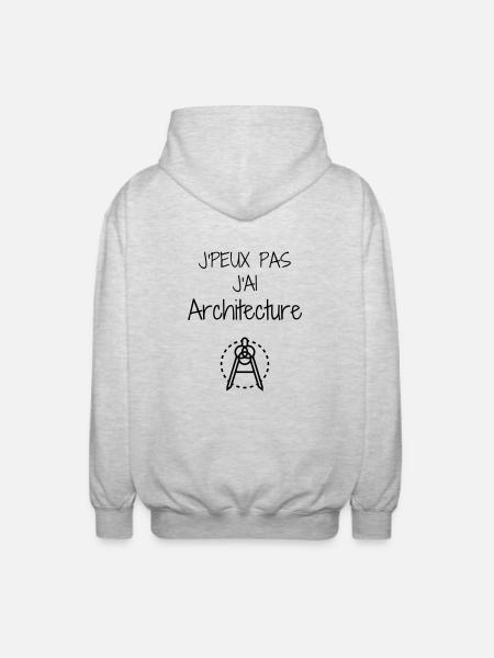 Architect / Architecture / Architekt / Architektur - Unisex Hooded Jacket - light heather grey