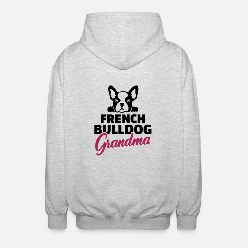 Français Bouledogue - Veste à capuche unisexe - gris clair chiné