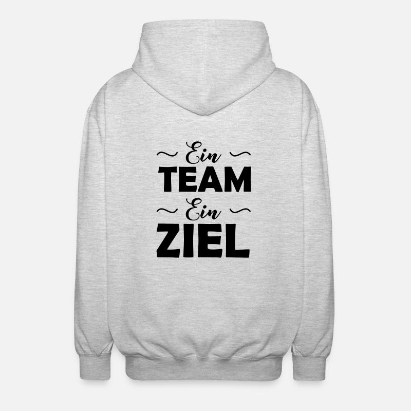 ein_team_ein_ziel - Unisex Kapuzenjacke - Hellgrau meliert