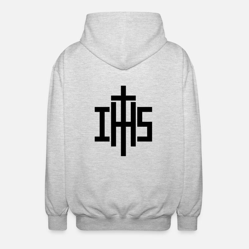 IHS - Veste à capuche unisexe - gris clair chiné