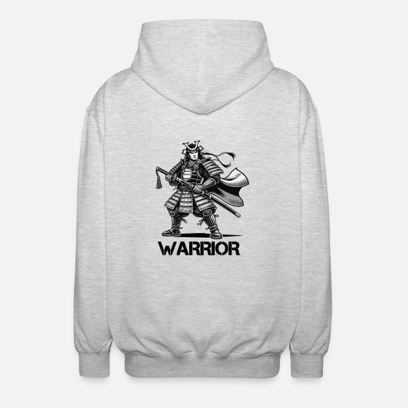 Samurai Comic - Unisex Kapuzenjacke - Hellgrau meliert