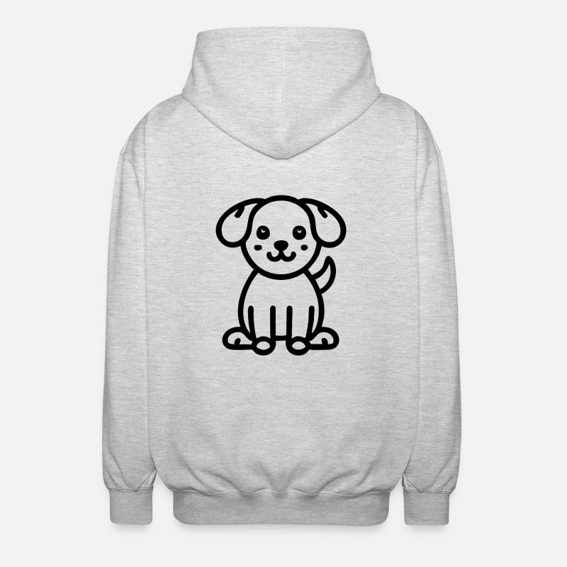 chiot mignon chien chien - Veste à capuche unisexe - gris clair chiné