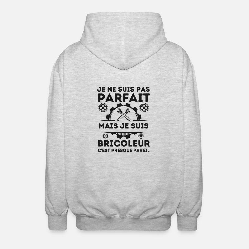 Pas parfait mais bricoleur 2 - Veste à capuche unisexe - gris clair chiné